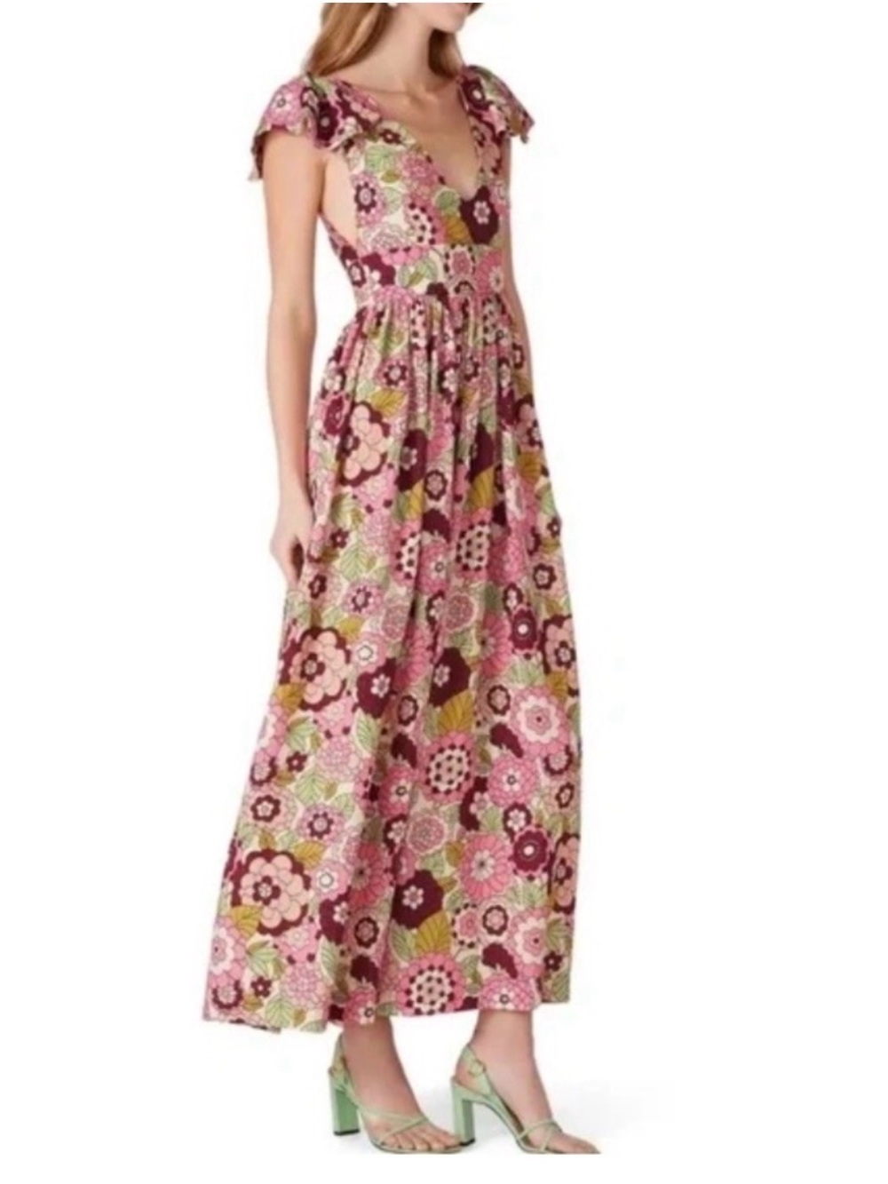 Dodo Bar Or “Jenny” Floral V-Neck Maxi Dress Rent The Runway